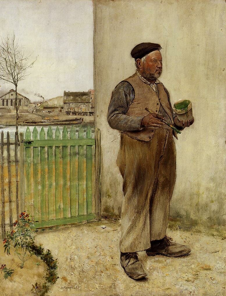 Raffaelli_Jean_Francois_Man_Having_Just_Painted_His_Fence