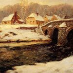 Thaulow_Frits_A_Stone_Bridge_Over_A_Stream_In_Water