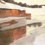 Thaulow_Fritz_A_factory_Building_Near_An_Icy_River_In_Winter