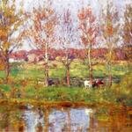 Steele_Theodore_Clement_Cows_by_the_Stream