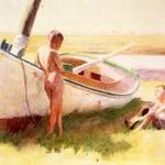 Anschutz_Thomas_P_Two_Boys_by_a_Boat