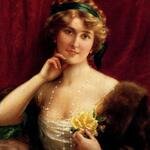 Vernon_Emile_An_Elegant_Lady_With_A_Yellow_Rose