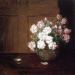 Weir_Julian_Alden_Roses_in_a_Silver_Bowl_on_a_Mahogany_Table