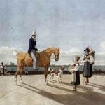 KOBELL_Wilhelm_von_Gentleman_On_Horseback_And_Country_Girl_On_The_Banks_Of_The_Isar_Near_Munich