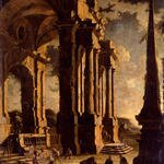 Coccorante Leonardo A Capriccio Of Classical Ruins With Figures