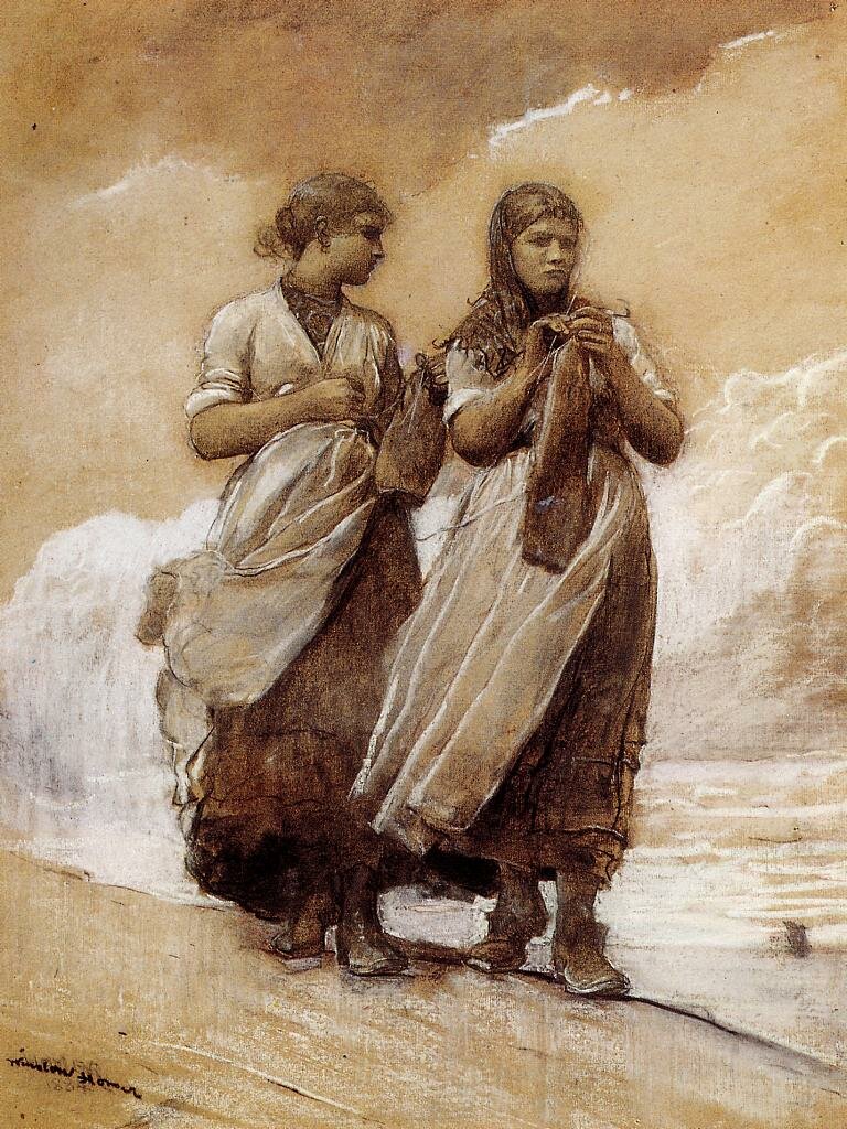 Homer_Winslow_Fishergirls_on_Shore_Tynemouth