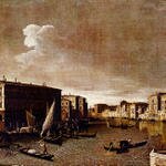 Domenichini Apollonio View Of The Grand Canal Looking North From The Rialto