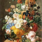 ELIAERTS Jan Frans Bouquet Of Flowers In A Sculpted Vase