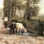 Zampighi_Eugenio_Cows_Watering_At_A_Quiet_Pool