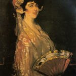 Zuloaga_Y_Zabaleta_Ignacio_An_Elegant_Lady_Fanning_Herself