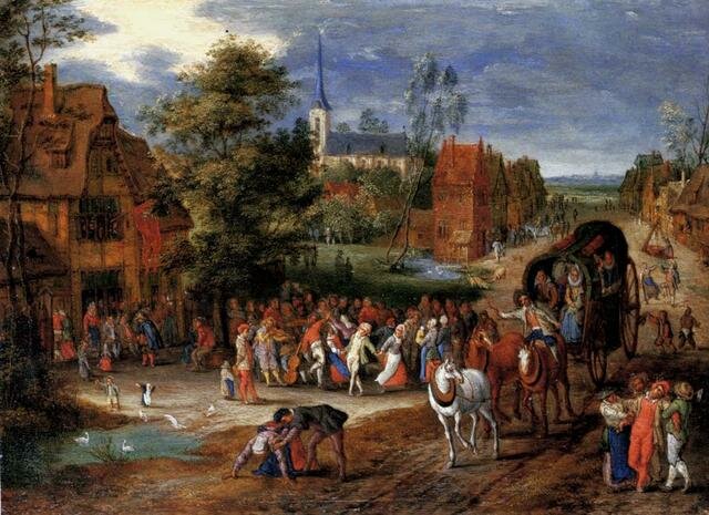 Gysels Pieter A Village Kermesse With A Horse drawn Cart In The Foreground