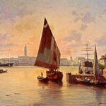 Carabain_Jaques_Francois_Un_Soleil_Couchant_A_Venise