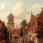 Hemken Willem De Haas A Busy Street In A Town