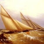 Beechey_Captain_Richard_Brydges_A_Schooner_And_Cutter_Yacht_Rounding_A_Buoy