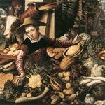 AERTSEN_Pieter_Market_Woman_With_Vegetable_Stall