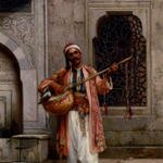 Chlebowski_Stanislaus_Von_A_Musician_Playing_Before_A_Mosque_In_Constantinople