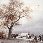 Koekkoek_Barend_Cornelis_Cows_In_A_Sunlit_Meadow