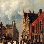 Eversen_Adrianus_A_View_In_A_Town_In_Winter