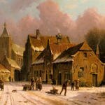 Eversen_Adrianus_A_Village_In_Winter