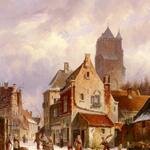 Eversen_Adrianus_A_Winter_Street_Scene