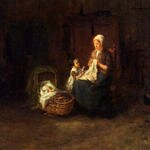 Hoog_Bernard_De_A_Mother_And_Her_Children_In_An_Interior