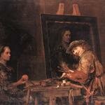 GELDER_Aert_de_Self_Portrait_At_An_Easel_Painting_An_Old_Woman