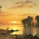 Bierstadt_Albert_Sunset_Deer_and_River