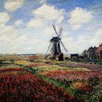 Monet_Tulip_Fields_With_The_Rijnsburg_Windmill_1886