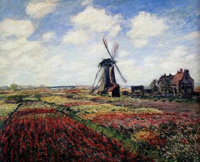 Monet_Tulip_Fields_With_The_Rijnsburg_Windmill_1886