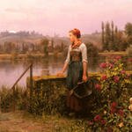 Knight_Daniel_Ridgeway_A_Woman_With_A_Watering_Can_By_The_River