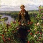 Knight_Daniel_Ridgway_A_Maid_in_Her_Garden