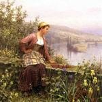 Knight_Daniel_Ridgway_Brittany_Girl_Overlooking_Stream