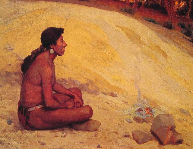 Indian_Seated_by_a_Campfire