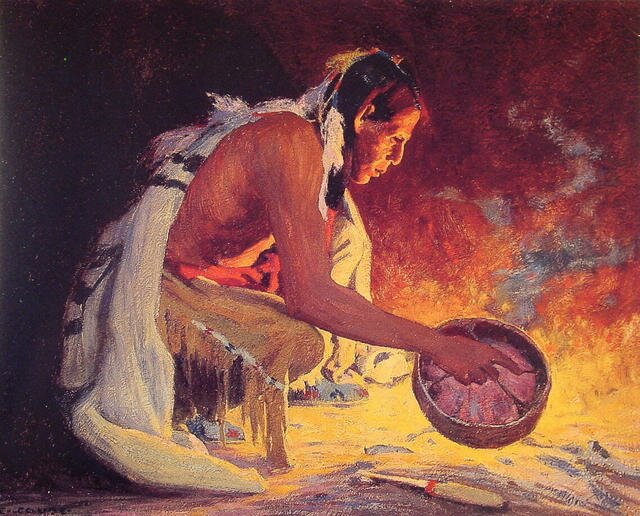 Indian_by_Firelight