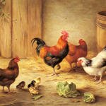 Hunt_Edgar_Chickens_In_A_Barnyard