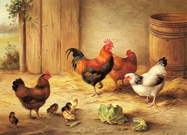 Hunt_Edgar_Chickens_In_A_Barnyard