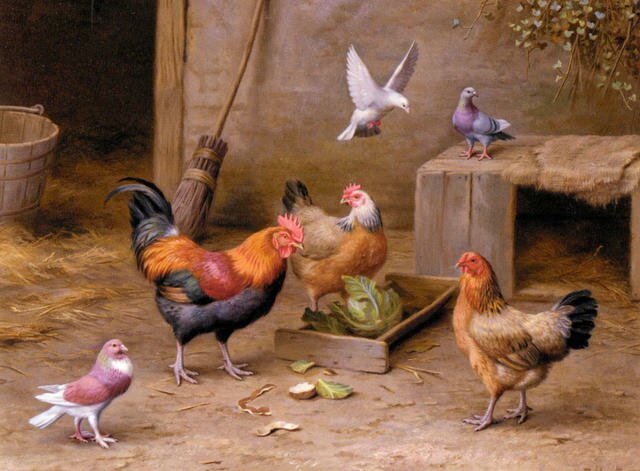 Hunt_Edgar_Chickens_In_A_Farmyard