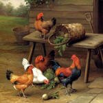 Hunt_Edgar_Poultry_In_A_Barnyard