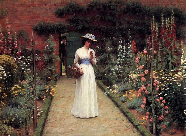 Leighton_Edmund_Blair_Lady_in_a_Garden