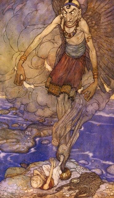 Dulac_Edmund_La_Decouverte_Par_Sinbad_Du_Genie