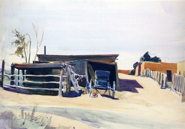 Hopper_Edward_Adobes_And_Shed_New_Mexico