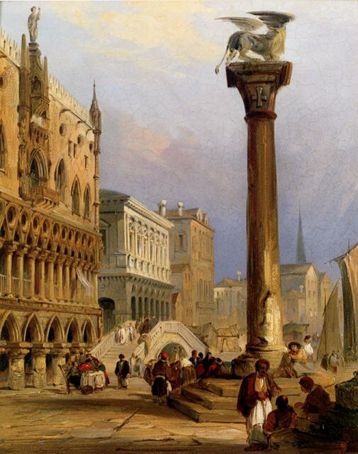 Pritchett_Edward_A_View_Of_St_Marks_Column_And_The_Doges_Palace_Venice
