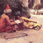 Two_Arabs_Reading_in_a_Courtyard