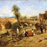 Weeks_Edwin_Lord_Arrival_of_a_Caravan_Outside_The_City_of_Morocco