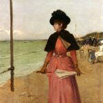 Duez_Ernest_Ange_An_Elegant_Lady_On_The_Beach