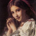 Piot_Adolphe_Portrait_of_a_Girl_with_Red_Shawl