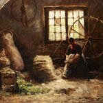 Pieters_Evert_A_Peasant_Woman_Combing_Wool