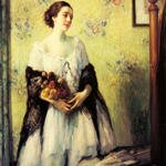 Toussaint_Fernand_A_Young_Woman_Holding_A_Bouquet