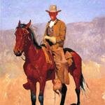 Remington_Frederic_Mounted_Cowboy_in_Chaps_with_Race_Horse