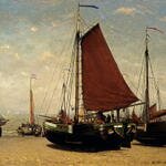 Mesdag_Hendrik_Willem_The_Bomschuit_Prinses_Sophie_On_The_Beach_Scheveningen